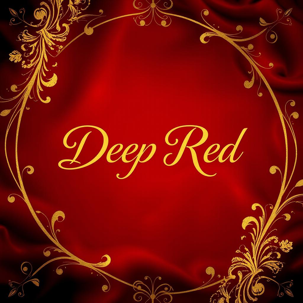 An enchanting book cover for a romance-thriller titled 'Deep Red'