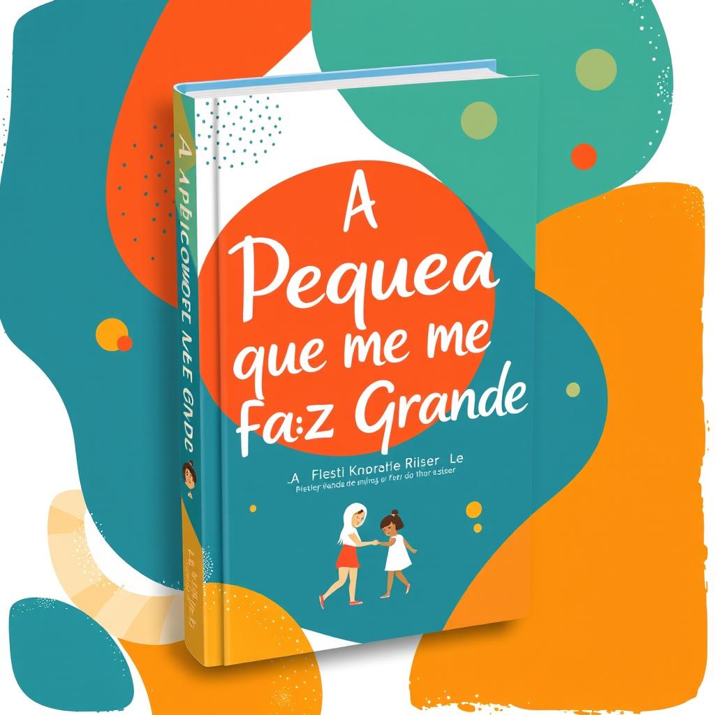 A modern and artistic book cover design for a parenting book titled 'A Pequena Que Me Fez Grande'