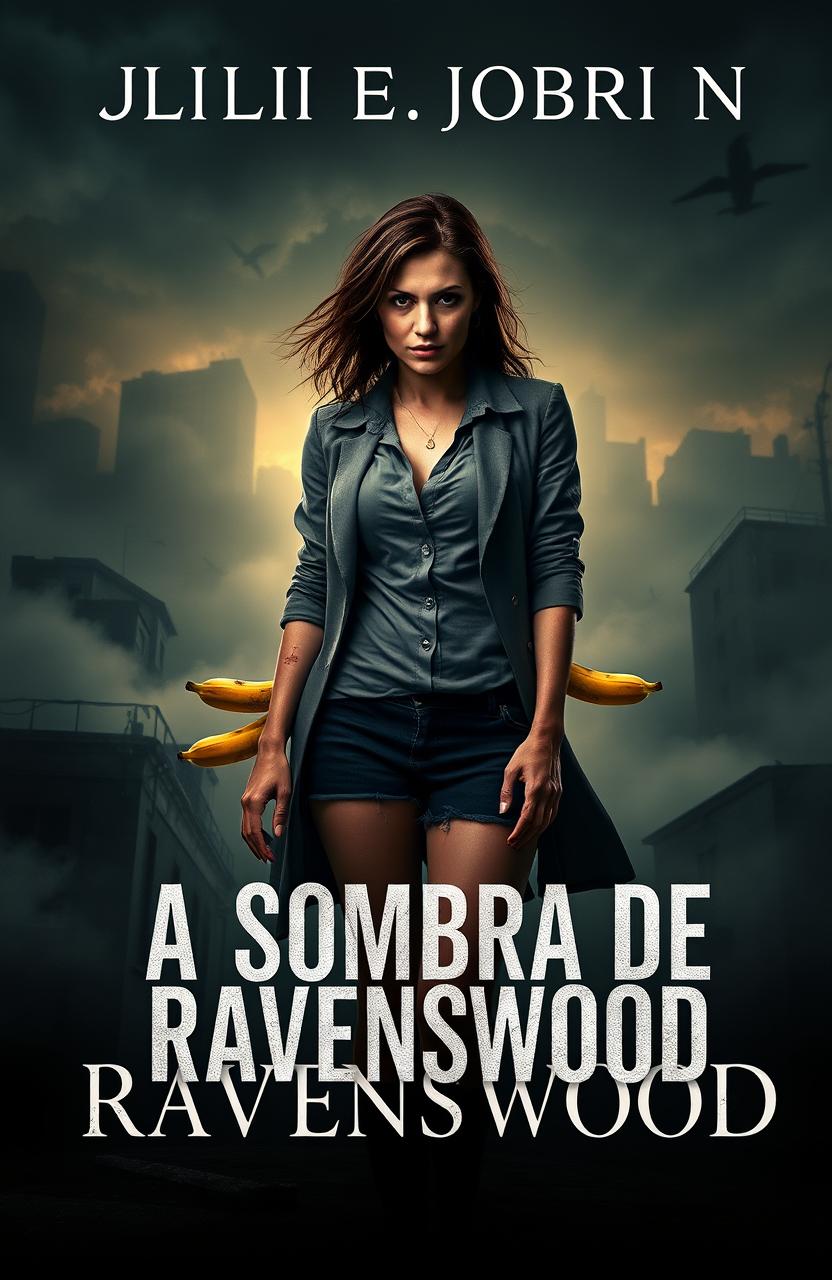 A captivating book cover for 'A Sombra de Ravenswood'