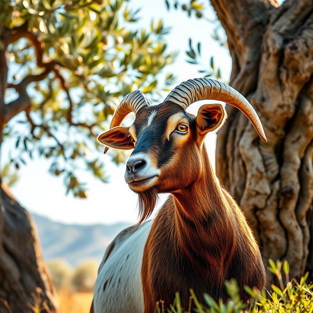 A robust male Boer goat, showcasing the typical features of the South African breed