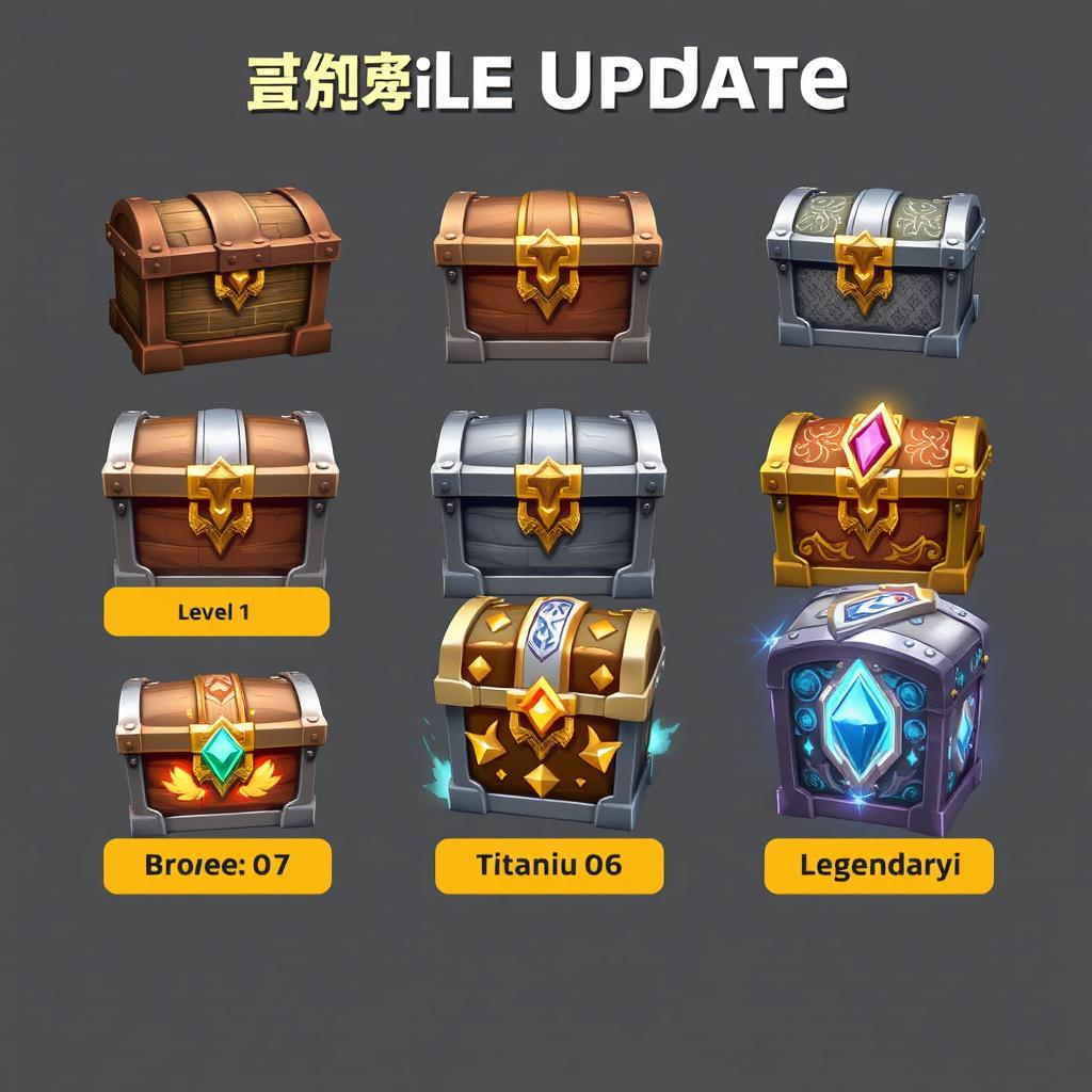 Six beautifully designed boxes for a mobile game update named 'شتاب ۳'