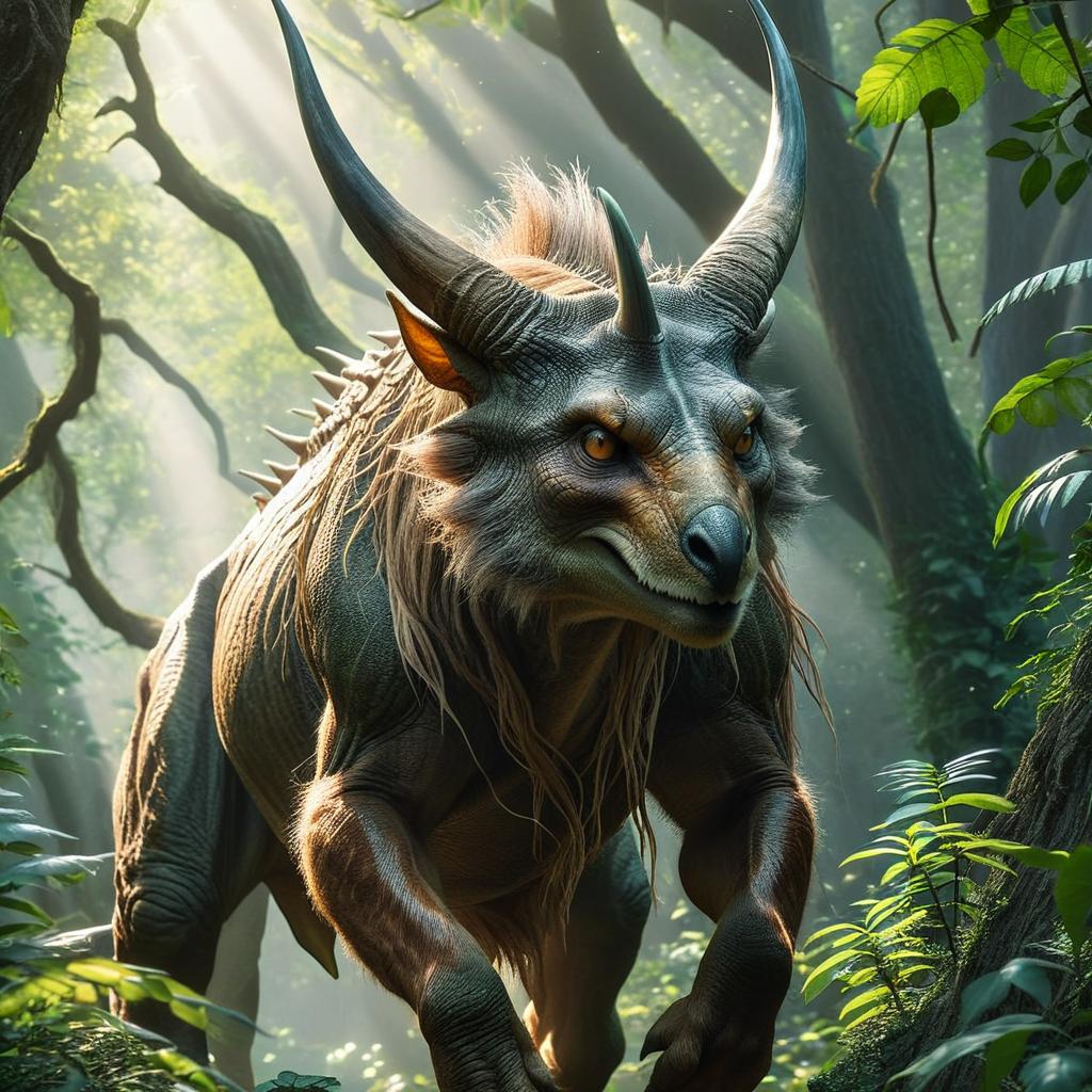 Druid riding a triceratops