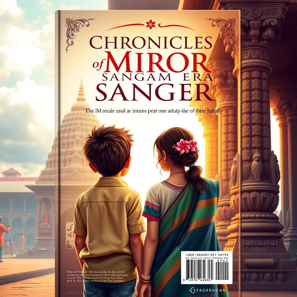 A captivating book back cover design featuring the title 'Chronicles of Miror Sangam Era'