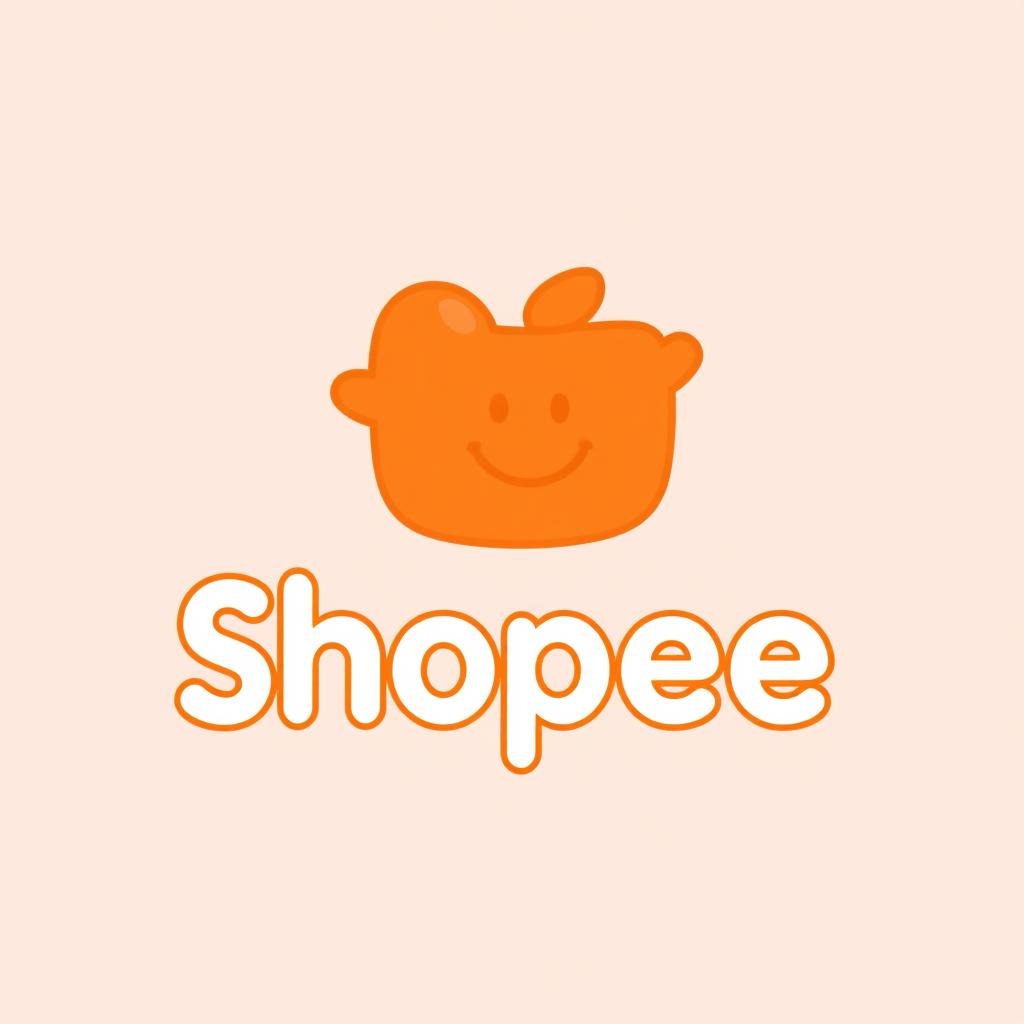 A cute and affordable logo design for Shopee, characterized by a bright orange color palette