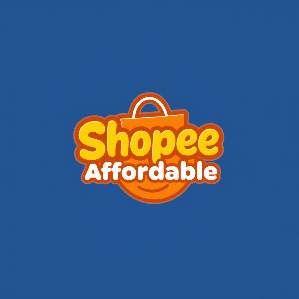A vibrant and eye-catching logo design for 'Shopee Affordable' featuring a playful and cute style