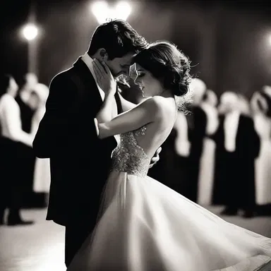 They danced all the way into the night, not stopping short of their passionate embrace.