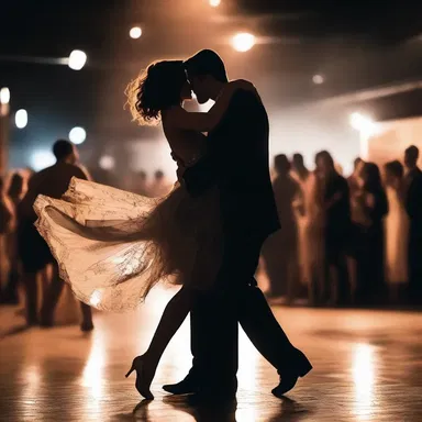 They danced all the way into the night, not stopping short of their passionate embrace.