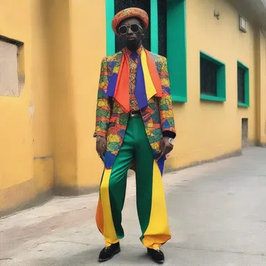 The trendsetter wore a bold and eccentric outfit that was all the way unique and eye-catching.