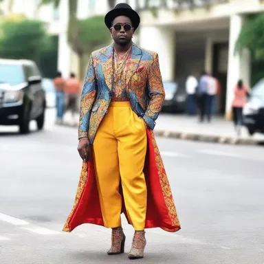 The trendsetter wore a bold and eccentric outfit that was all the way unique and eye-catching.