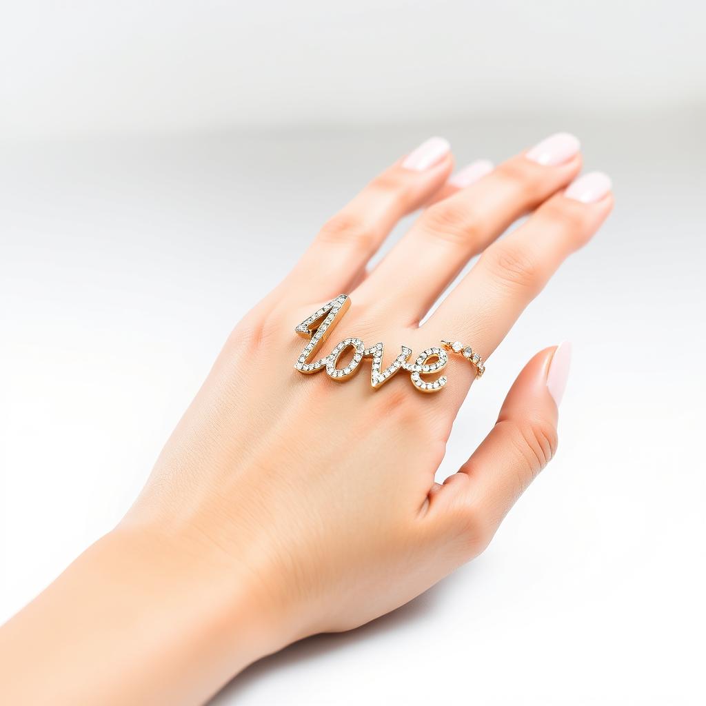 A beautifully crafted women's bracelet featuring the elegant "4A jewelry love" design, displayed on a pristine white background