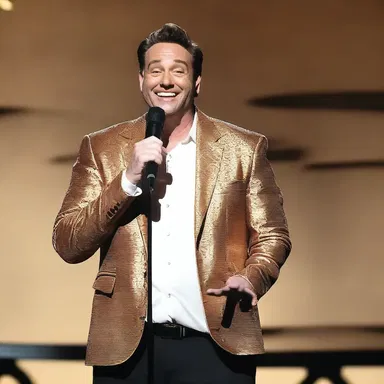 The comedian's performance was hilarious, and he had us laughing all the way through.