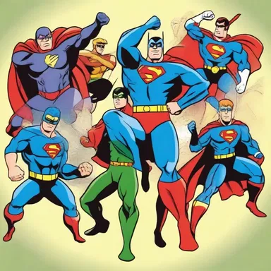 In the cartoon series, the superhero team joined forces and fought all together against the supervillain.