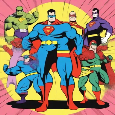 In the cartoon series, the superhero team joined forces and fought all together against the supervillain.