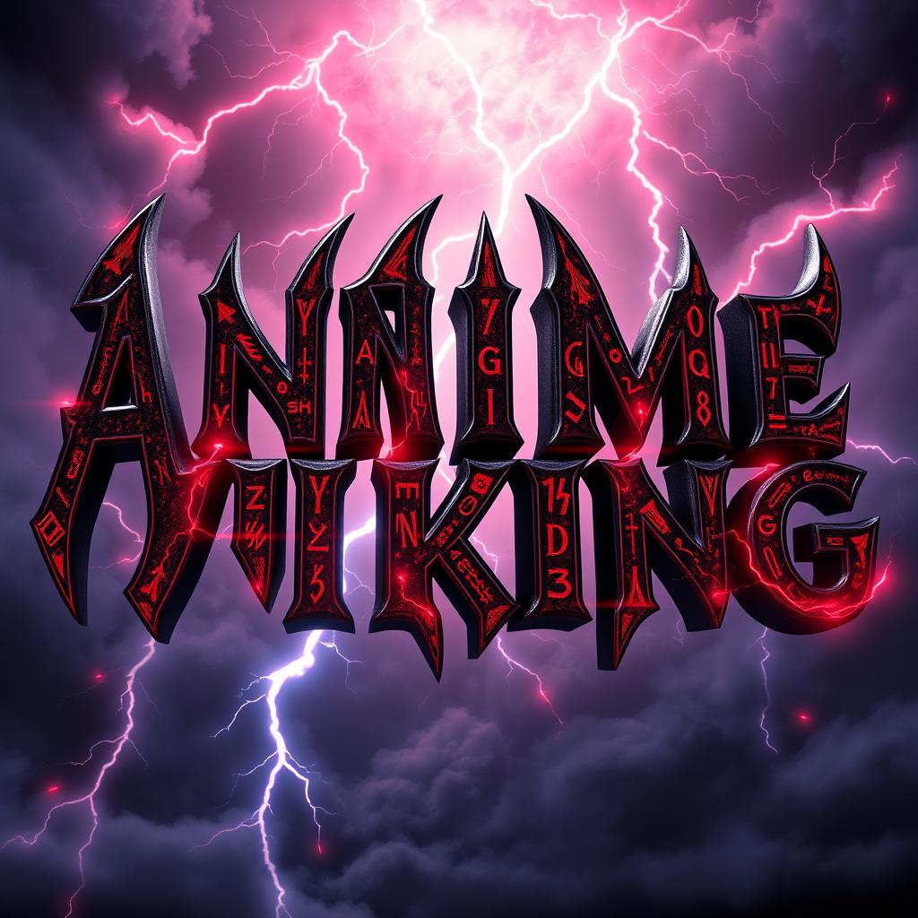 A 3D representation of the words 'ANIME VIKING' in a bold, striking font