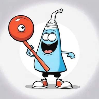 The cartoon character was depicted with an oversized all-day sucker.