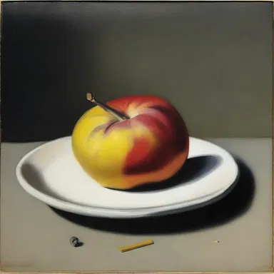 The painting featured a still life with an all-day sucker as one of the objects.