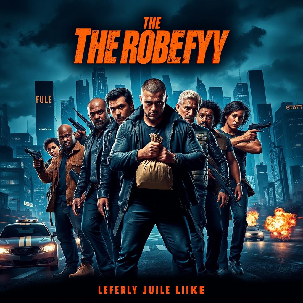 An action movie poster titled 'The Robbery', designed to captivate and evoke excitement