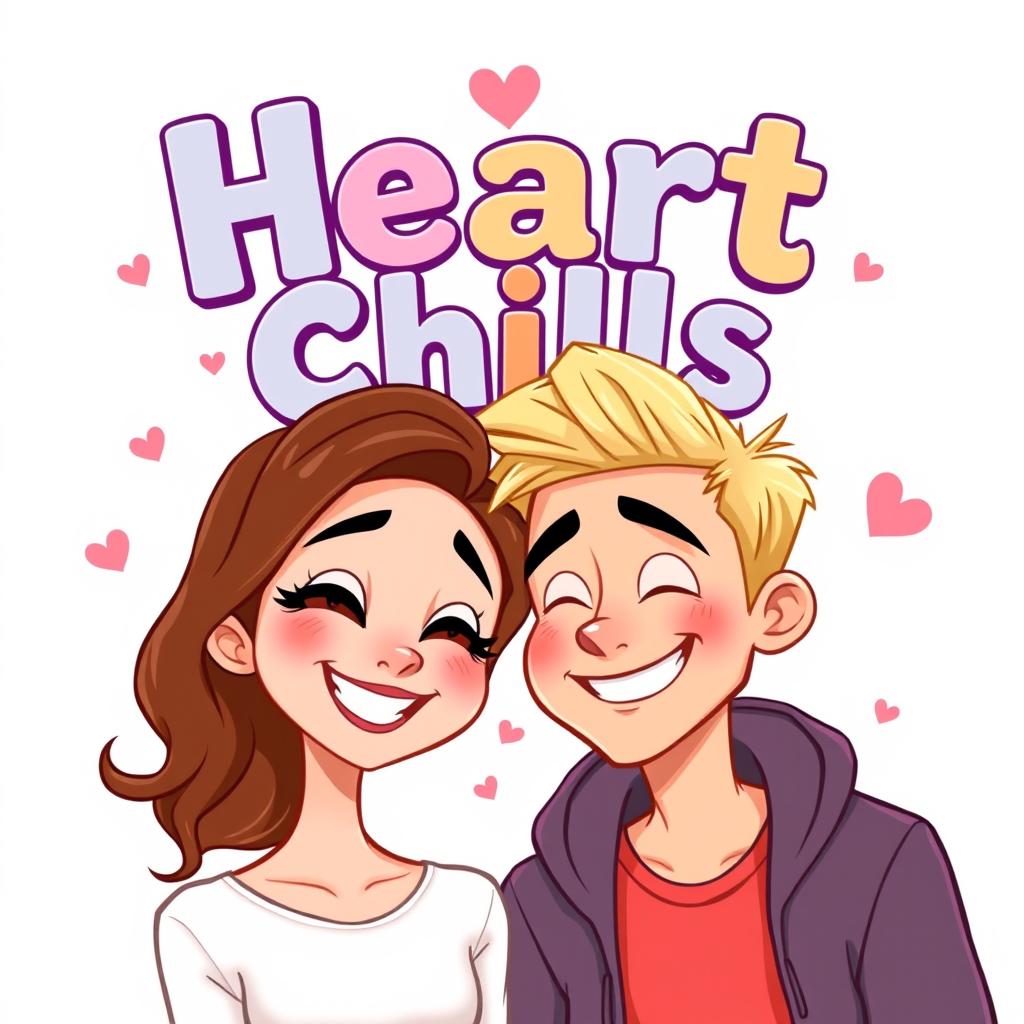 A romantic comedy movie poster titled 'Heart Chills'