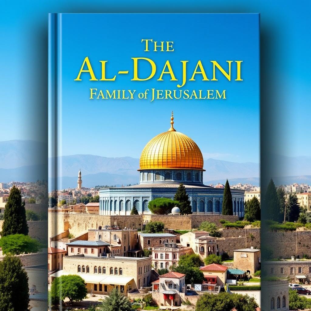 A captivating book cover design for "The Al-Dajani Family of Jerusalem" with the title prominently featured in an elegant serif font that complements the historical theme