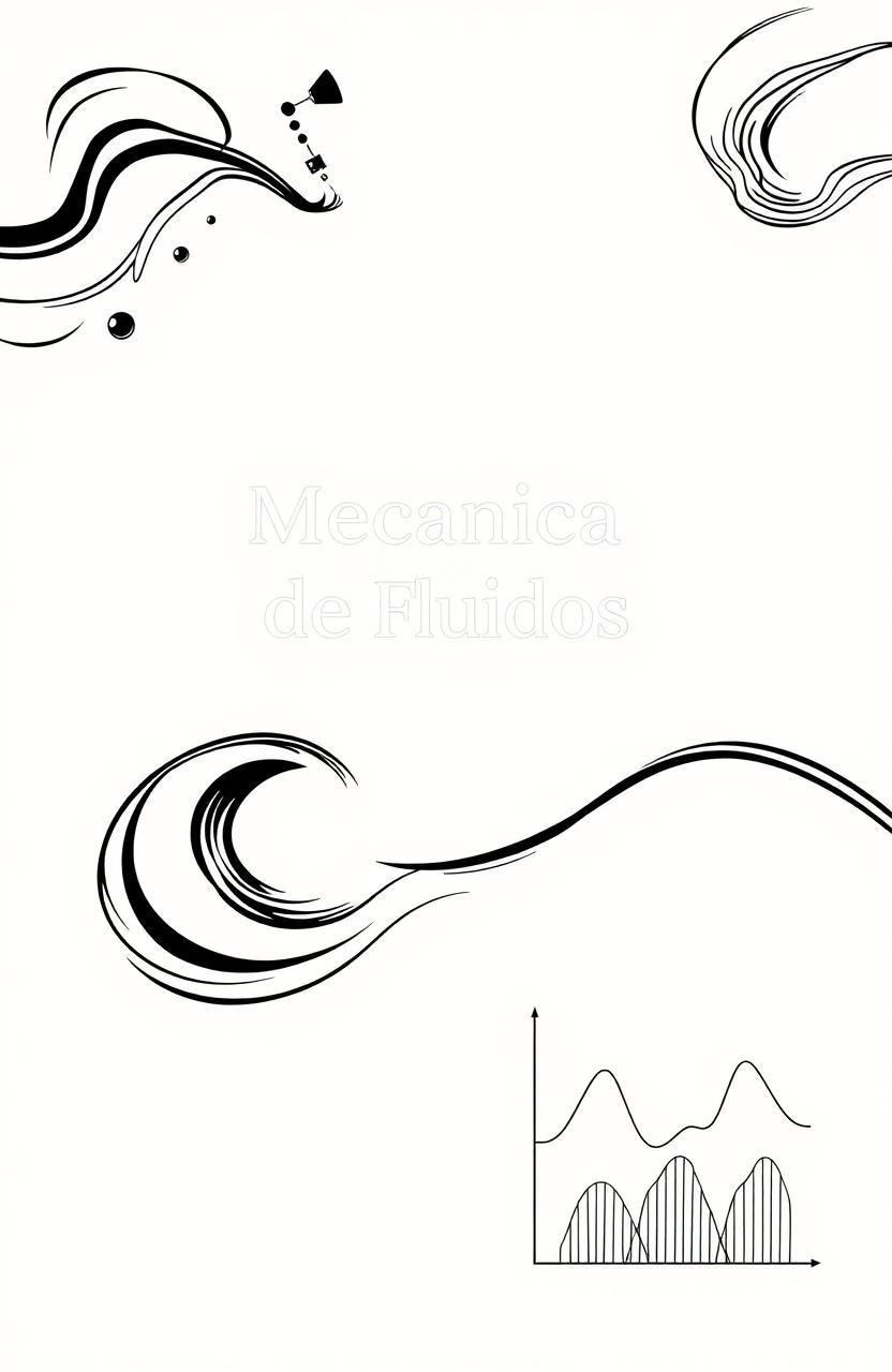 A minimalist cover page design for a notebook titled 'Mecánica de Fluidos'