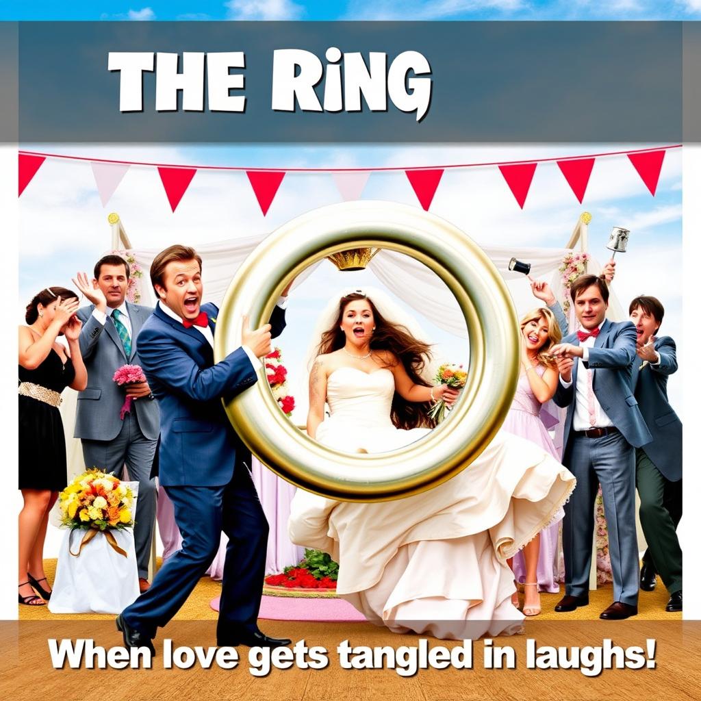 A comedy movie poster titled "The Ring" depicting a humorous wedding scenario