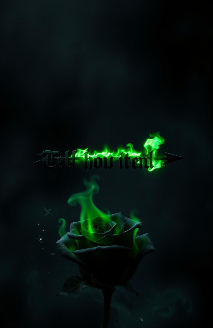 A mysterious background composed of dark tones, with shades of black and gray mixed with deep green hues, creating a haunting atmosphere