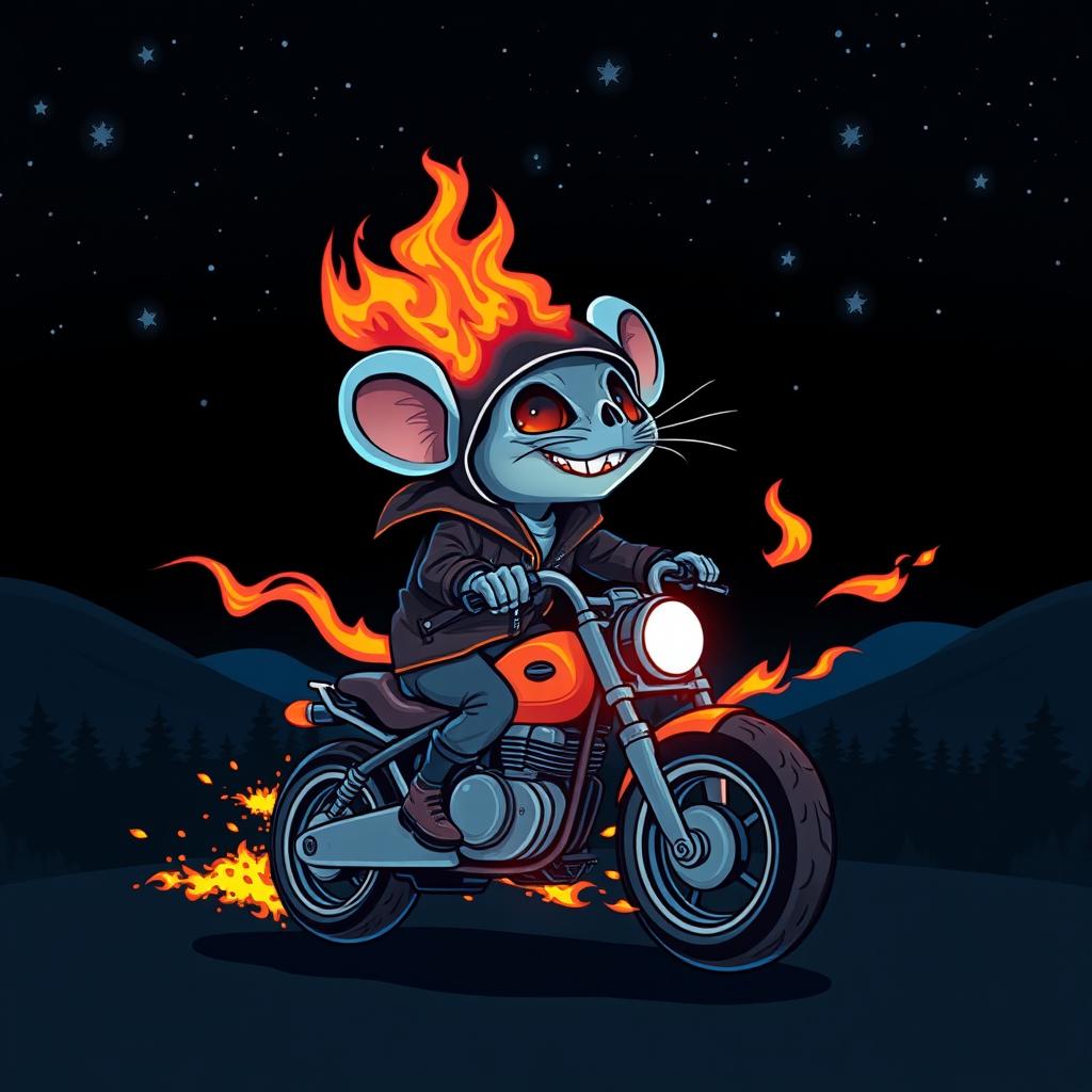 Ghost Rider Mouse: A Stunning AI-Generated Illustration of Rebellion ...