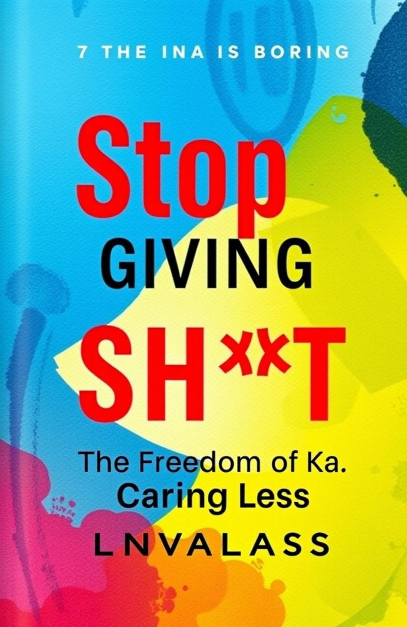 A visually arresting book cover design titled 'Stop Giving a Sh*t: The Freedom of Caring Less'