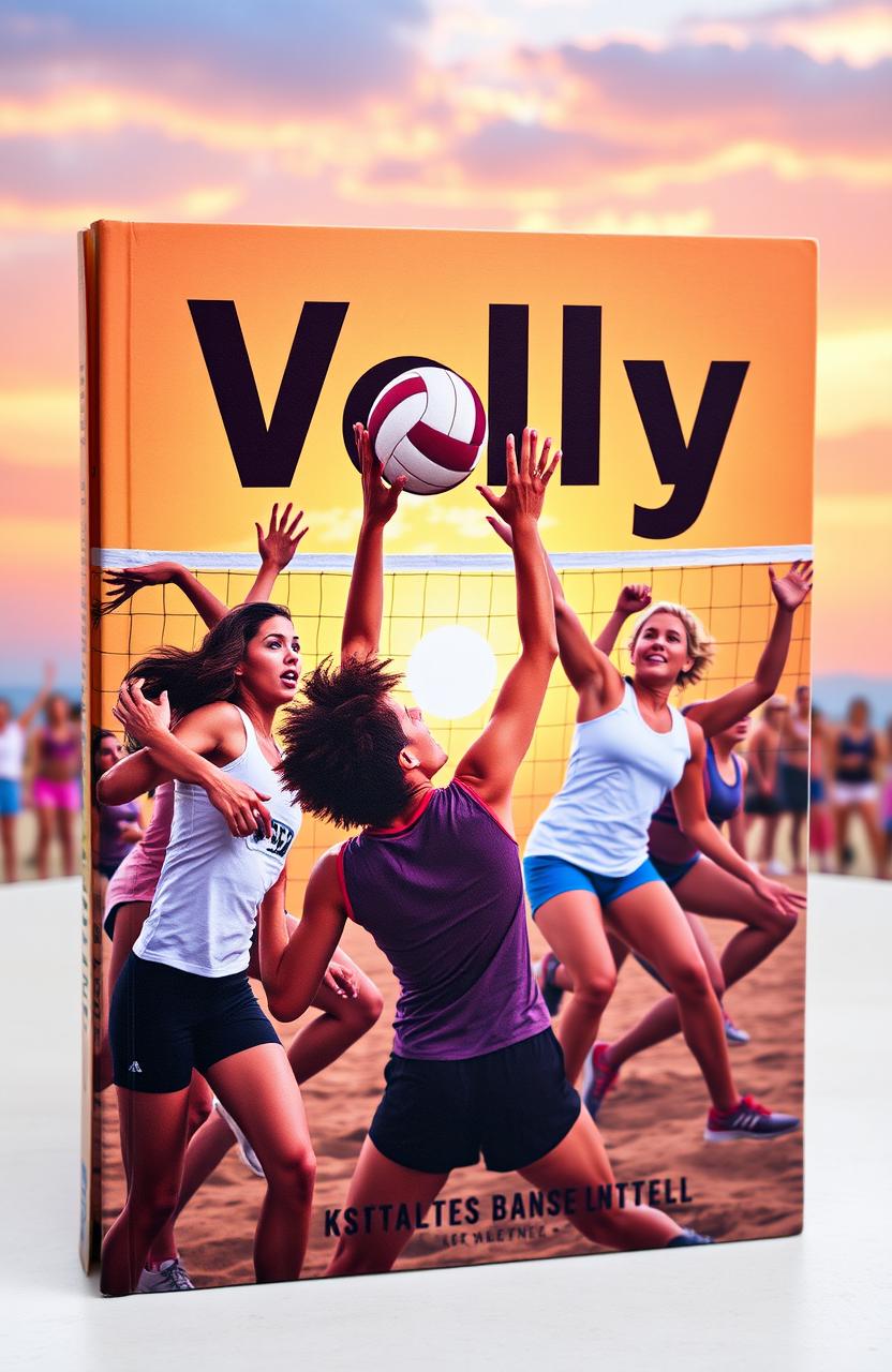 A captivating novel cover featuring a dynamic volleyball scene