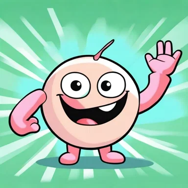 In the cartoon, the allantoid character rolled across the screen.
