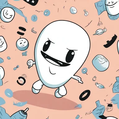 In the cartoon, the allantoid character rolled across the screen.