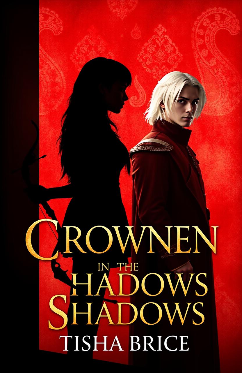 A visually striking book cover design titled 'Crowned in the Shadows' by TishaBrice