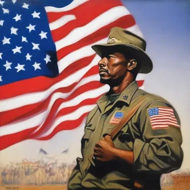 The artist expressed his allegiance to his country through a powerful and patriotic painting.