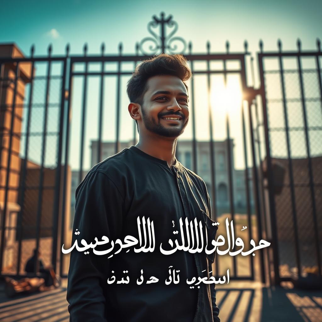 A powerful and emotional scene depicting the moment of release for a person named Omar from prison