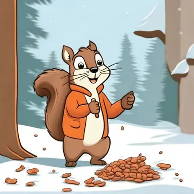 The comedian used an allegory about a squirrel saving up nuts for the winter to convey a funny story about financial planning.