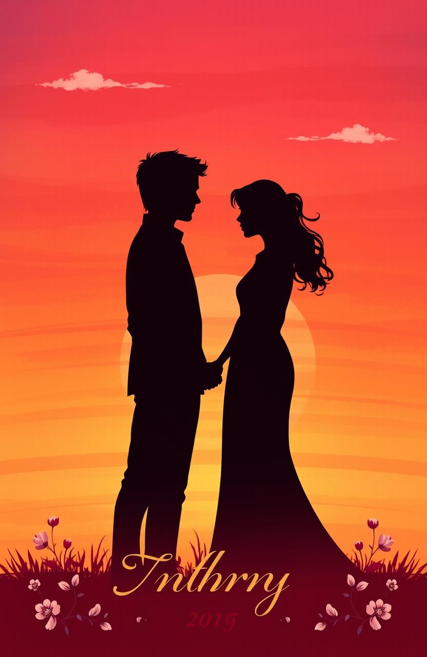 A cover illustration depicting two silhouettes standing apart against a vibrant sunset