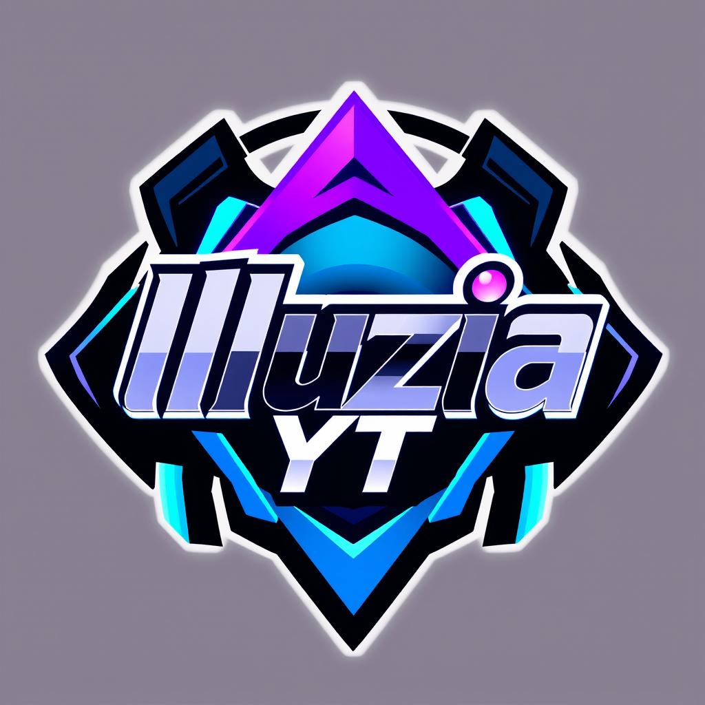 A modern gaming logo featuring the name "lluzia YT" creatively integrated into the design