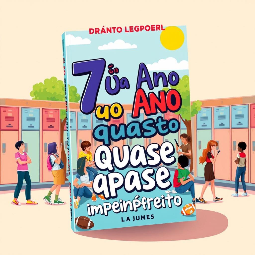 A book cover design for a young adult novel titled 'Um 7º Ano Quase Imperfeito'