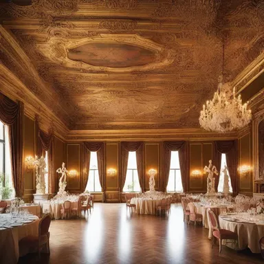 The grand ballroom of the luxurious mansion was adorned with intricate sculptures inspired by allemande sauce.