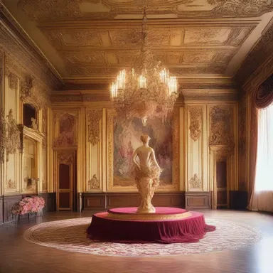 The grand ballroom of the luxurious mansion was adorned with intricate sculptures inspired by allemande sauce.