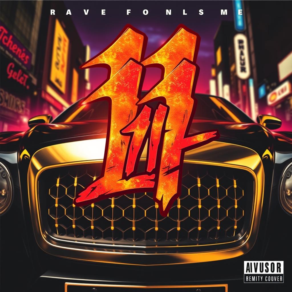 A striking rap album cover featuring bold, shiny grills prominently displayed in the foreground