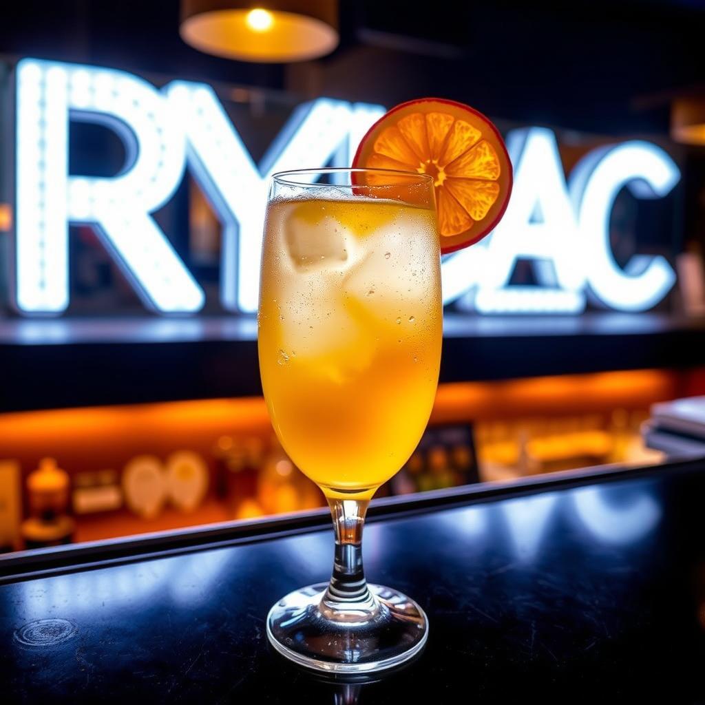 A glass filled with a refreshing Spanish white wine sangria mixed with orange juice, beautifully garnished with a slice of orange resting on the rim