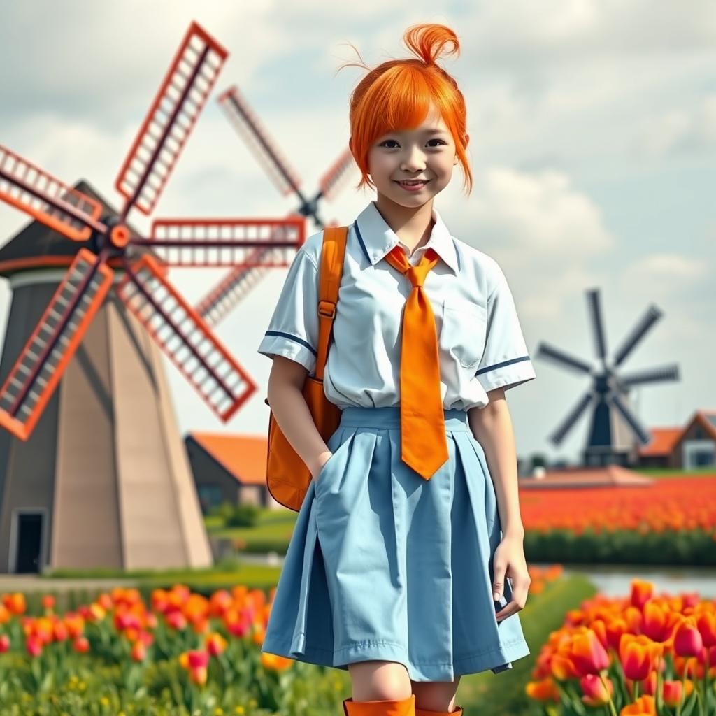 An ethnically Japanese girl living in the Netherlands, showcasing a unique blend of cultures