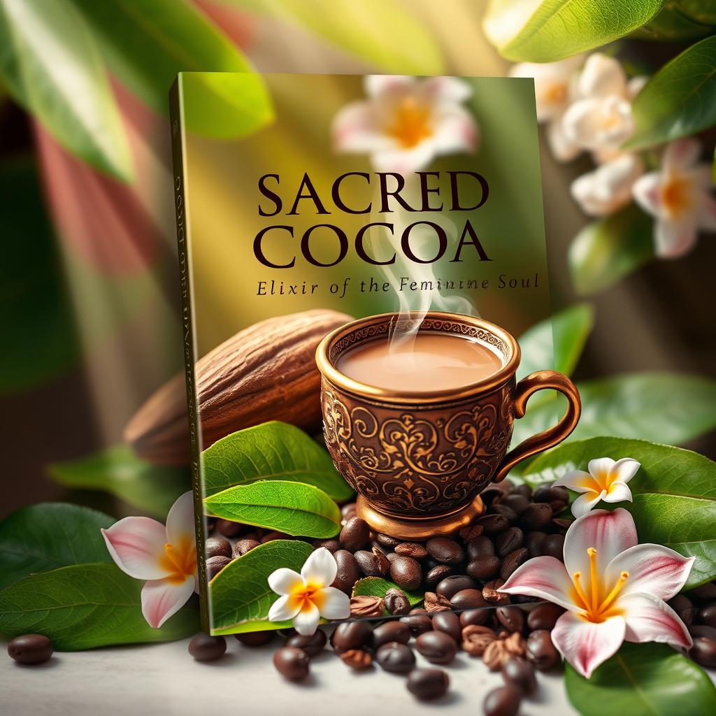 A beautifully designed eBook cover for "Sacred Cocoa: Elixir of the Feminine Soul