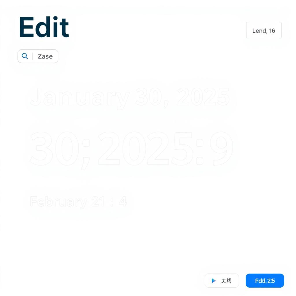 Edit the date range from January 30, 2025 to February 4, 2025, with a focus on clarity and proper formatting, using a clean and modern design style