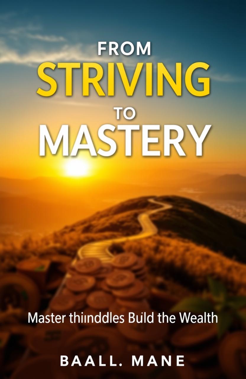 A motivational book cover featuring a serene sunrise over a peaceful landscape
