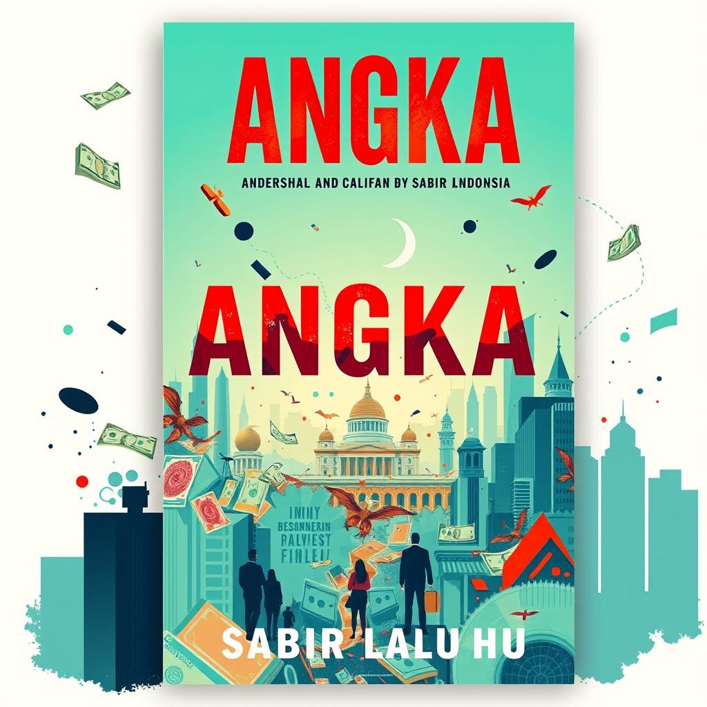 A vibrant and modern novel cover design for a book titled "ANGKA" by author Sabir Laluhu
