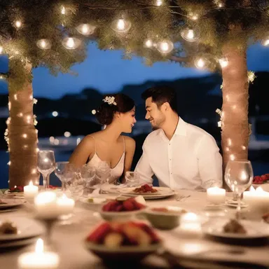 The aroma of alliaceous cuisine filled the air as the couple enjoyed a romantic dinner together.