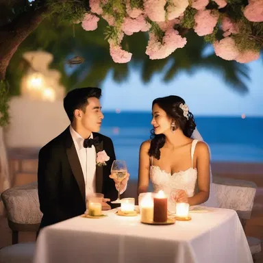 The aroma of alliaceous cuisine filled the air as the couple enjoyed a romantic dinner together.