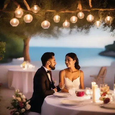 The aroma of alliaceous cuisine filled the air as the couple enjoyed a romantic dinner together.